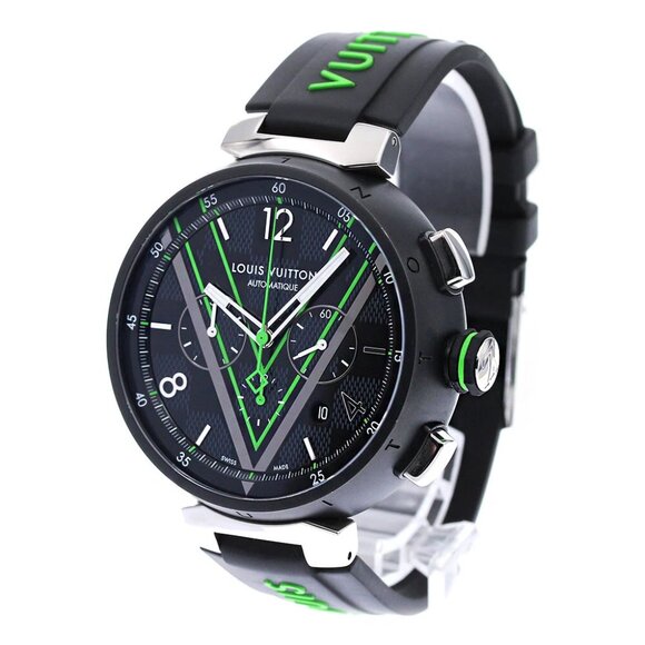 LOUIS VUITTON Tambour Damier Graphite Lace QA130 Automatic Men's Watch_831966 - Picture 1 of 7
